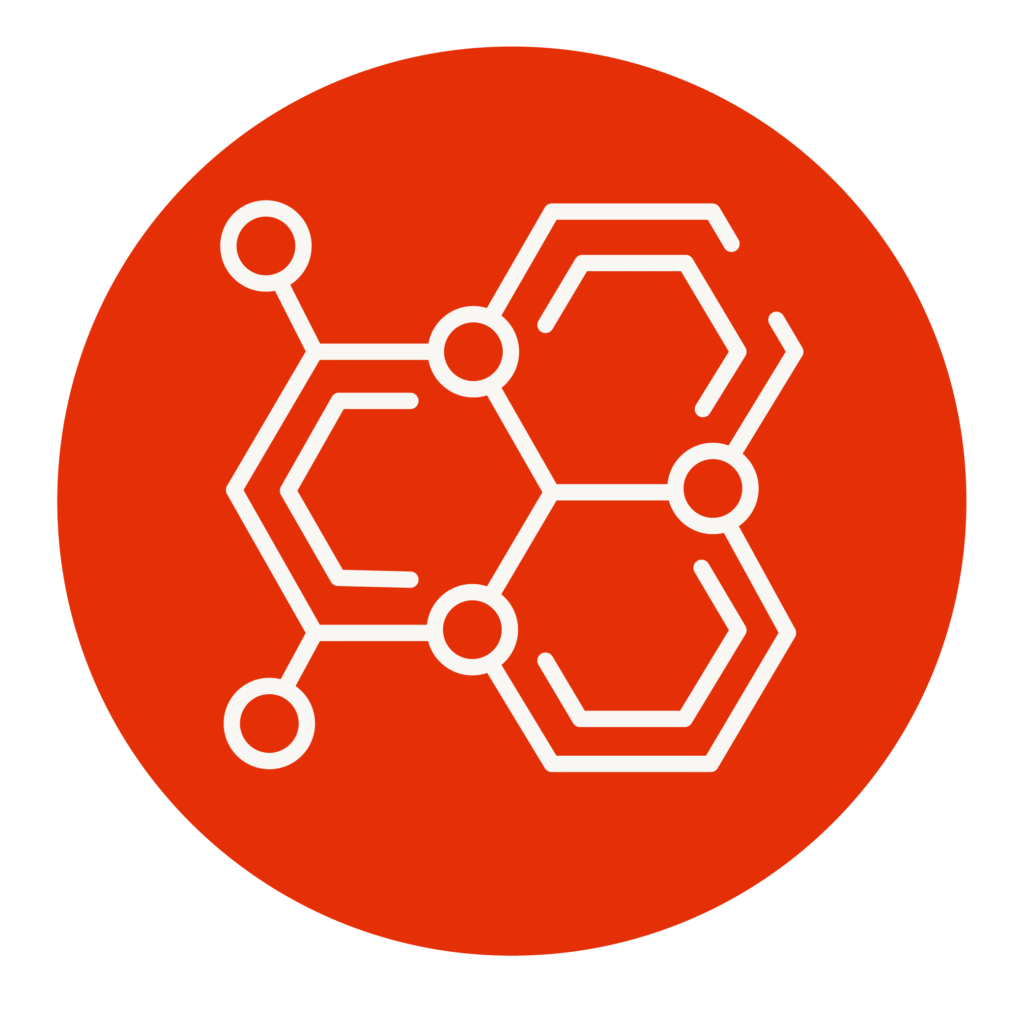 Symbol für thermische Analyse und Materialcharakterisierung anorganischer Verbindungen